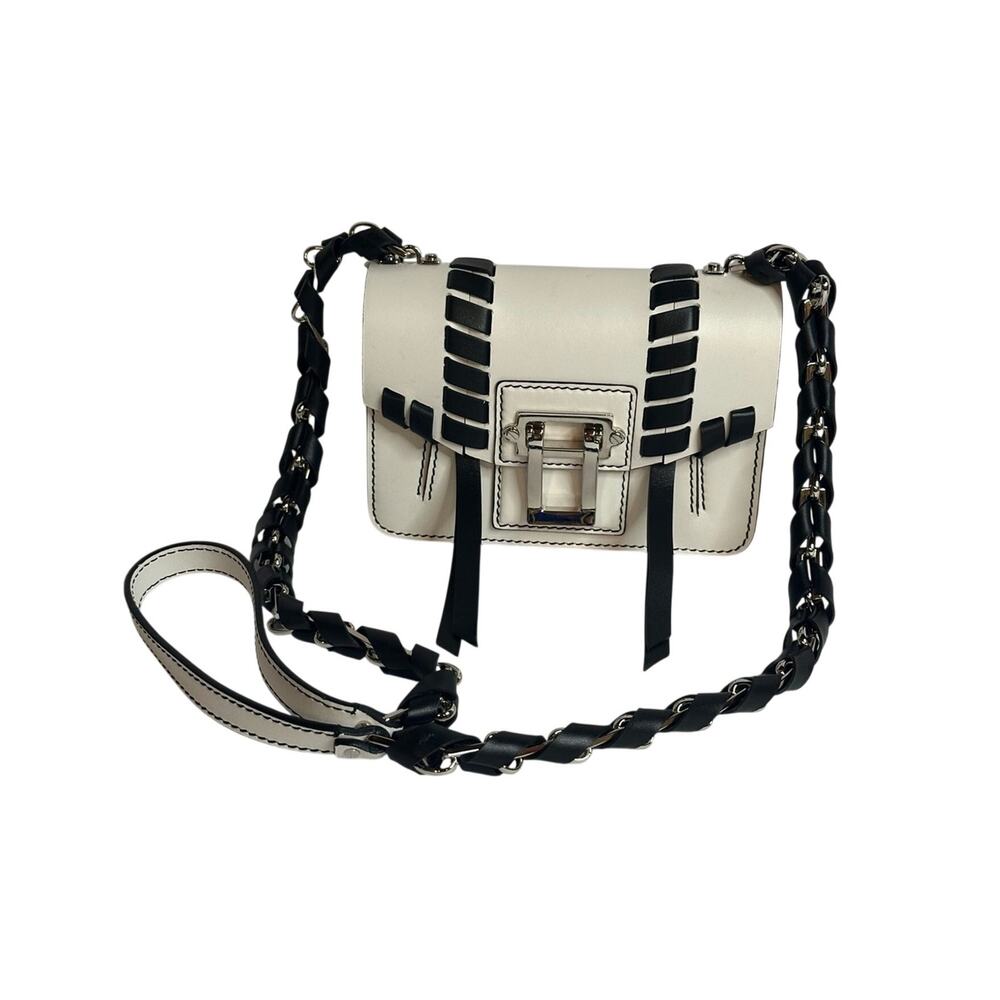 Proenza Schouler Hava Bag White Leather w/ Black Whipstitch Shoulder / Crossbody